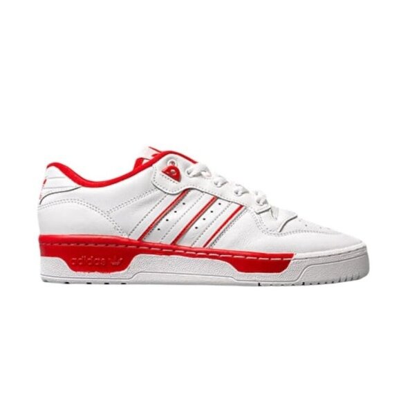 adidas Originals Rivalry Low Leather Sneaker Unisex Red White Size Youth 5.5 - Picture 1 of 12